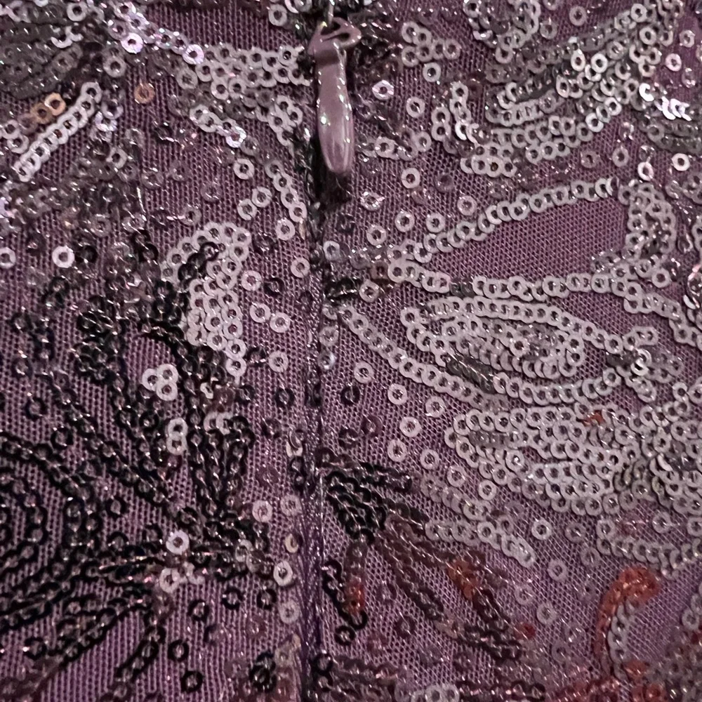 BCBG MAXAZRIA Selina plunging V Deep Plum Sequined Dress - size 2 - Picture 6 of 8